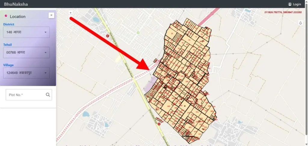 Tap or click the plot shown on the map.